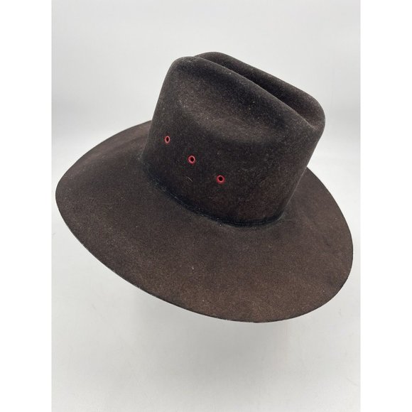 Eddy Brothers Black Felt Cowboy Hat Durofelt 6 5/8 Good Used Condition - Picture 10 of 13